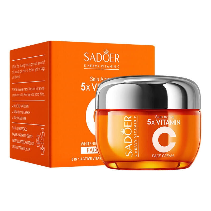 Creme Facial Clareador 5 em 1 com Vitamina C Ativa - Niacinamida - Pele Radiante a Cada Aplicação